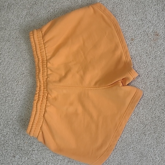 Reebok Identity French Terry Shorts | Peach Orange Drawstring Women’s XS - Picture 7 of 10
